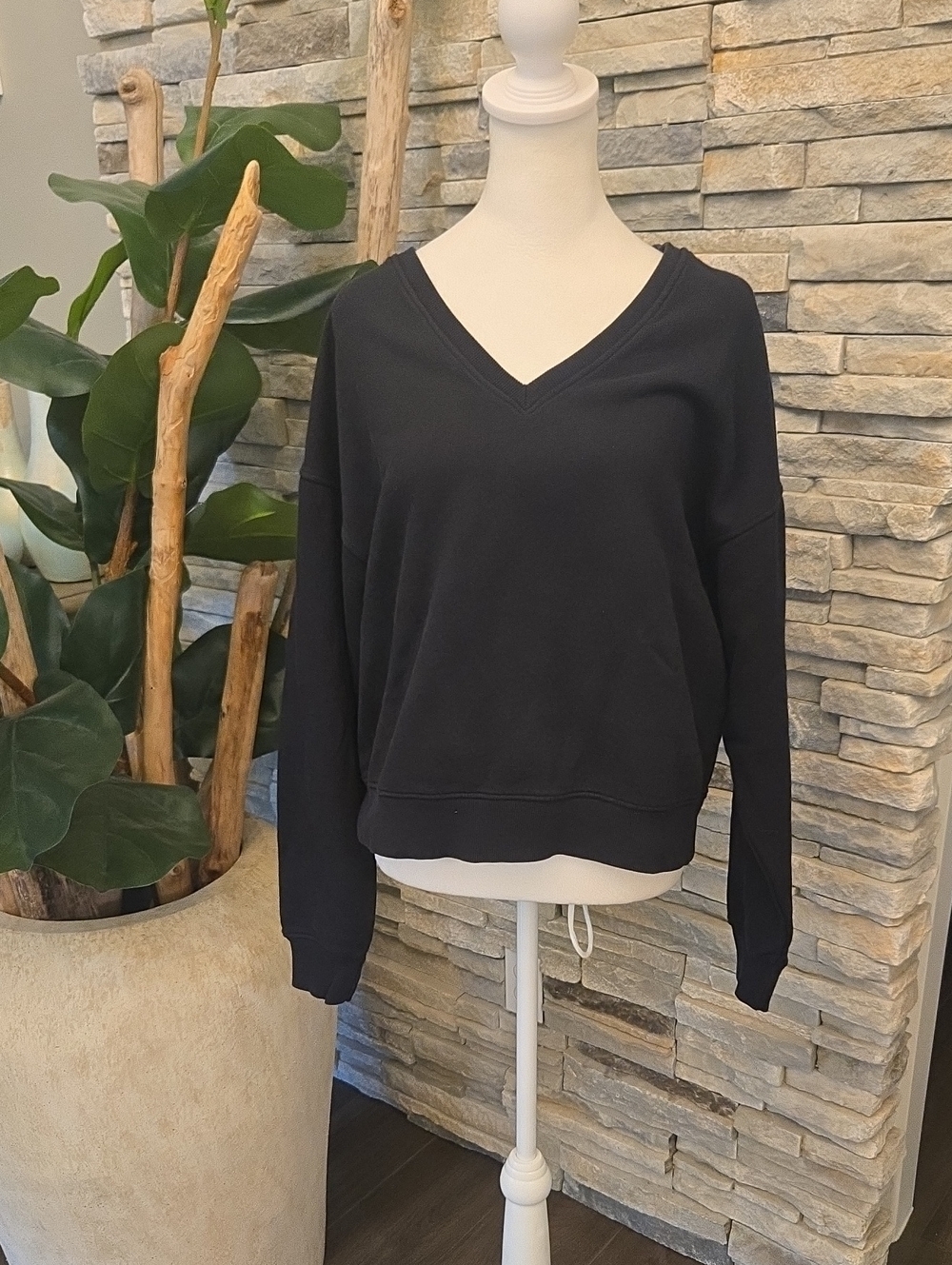 Mate The Label Organic Fleece V-Neck Sweatshirt